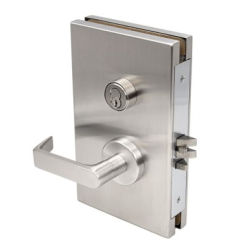 6" x 10" GLASS DOOR CENTER LOCK WIH DEADLATCH -STOREROOM FUNCTION