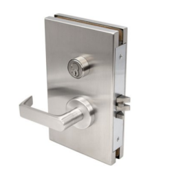 6" x 10" GLASS DOOR CENTER LOCK WIH DEADLATCH - CLASSROOM FUNCTION