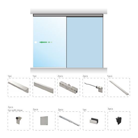 26066 - PEMBERTON SOFT CLOSE SLIDERS FOR SINGLE DOORS (KIT)