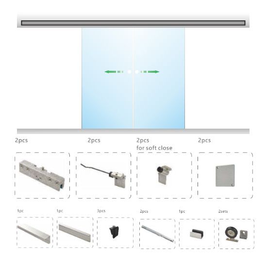 26067 - AUSTIN SOFT CLOSE SLIDERS FOR DOUBLE DOORS (KIT)