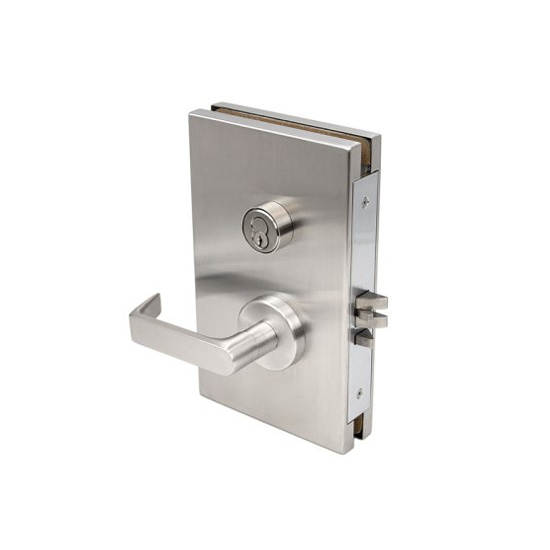 6" x 10" GLASS DOOR CENTER LOCK WIH DEADLATCH -STOREROOM FUNCTION