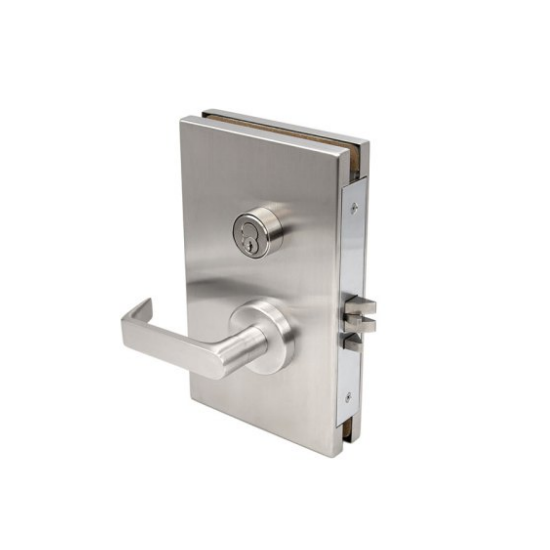 6" x 10" GLASS DOOR CENTER LOCK WIH DEADLATCH - CLASSROOM FUNCTION