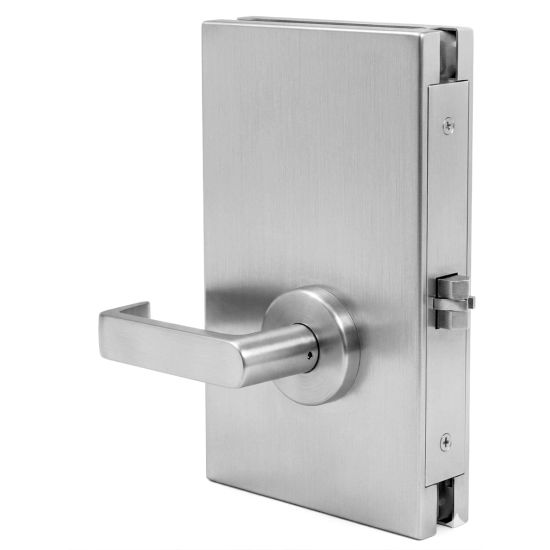 6" x 10" GLASS DOOR CENTER LOCK WIH DEADLATCH - PASSAGE FUNCTION