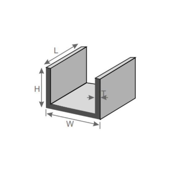 15015 - (1.5x 1)  1/8th Thick ALUMINUM U PROFILE CHANNELS